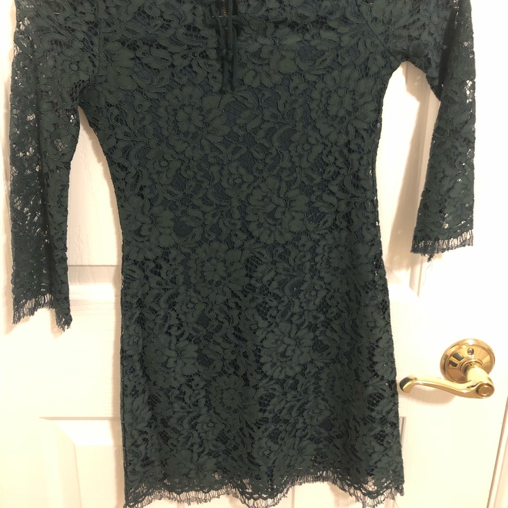 Ella Moss dark green fitted dress